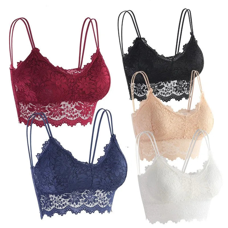 CowLost | product_id-lace-tube-top-bra-with-double-straps-and-removable-pads |1