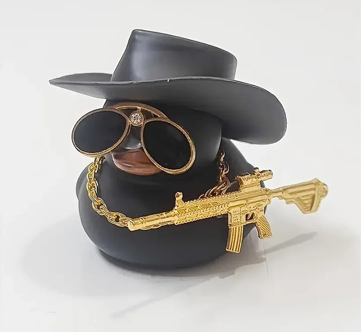 CowLost | product_id-cowboy-duck-with-guns-car-dashboard-decoration-rubber-duck-ornament-with-mini-swim-ring-sun-hat-and-sunglasses |4