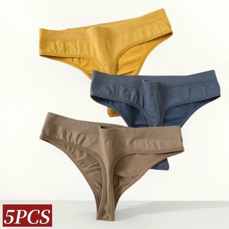 CowLost | product_id-5-pack-womens-seamless-low-rise-g-string-thongs-m-xl |2