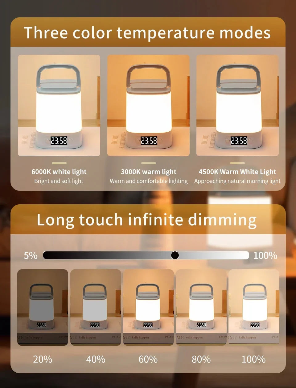 CowLost | product_id-rechargeable-touch-dimmable-led-night-lamp-with-remote-and-clock-display-eye-protection |9