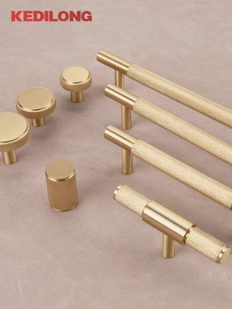 CowLost | kedlo-european-luxury-solid-brass-embossed-gold-500mm-long-handle-american-retro-antique-drawer-t-handle |9