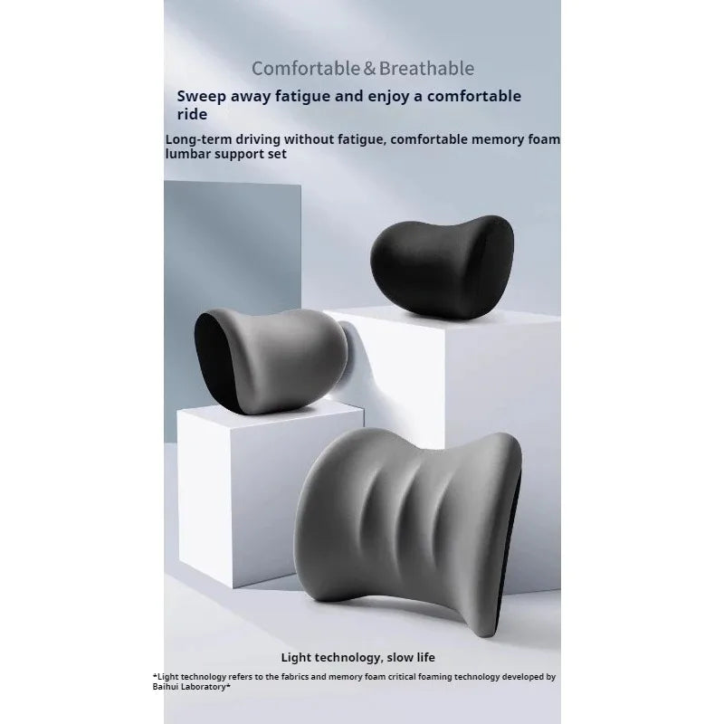 CowLost | back-lumbar-support-cushions-product_id-car-memory-foam-lumbar-and-headrest-pillow-set-soft-breathable-back-cushion |3