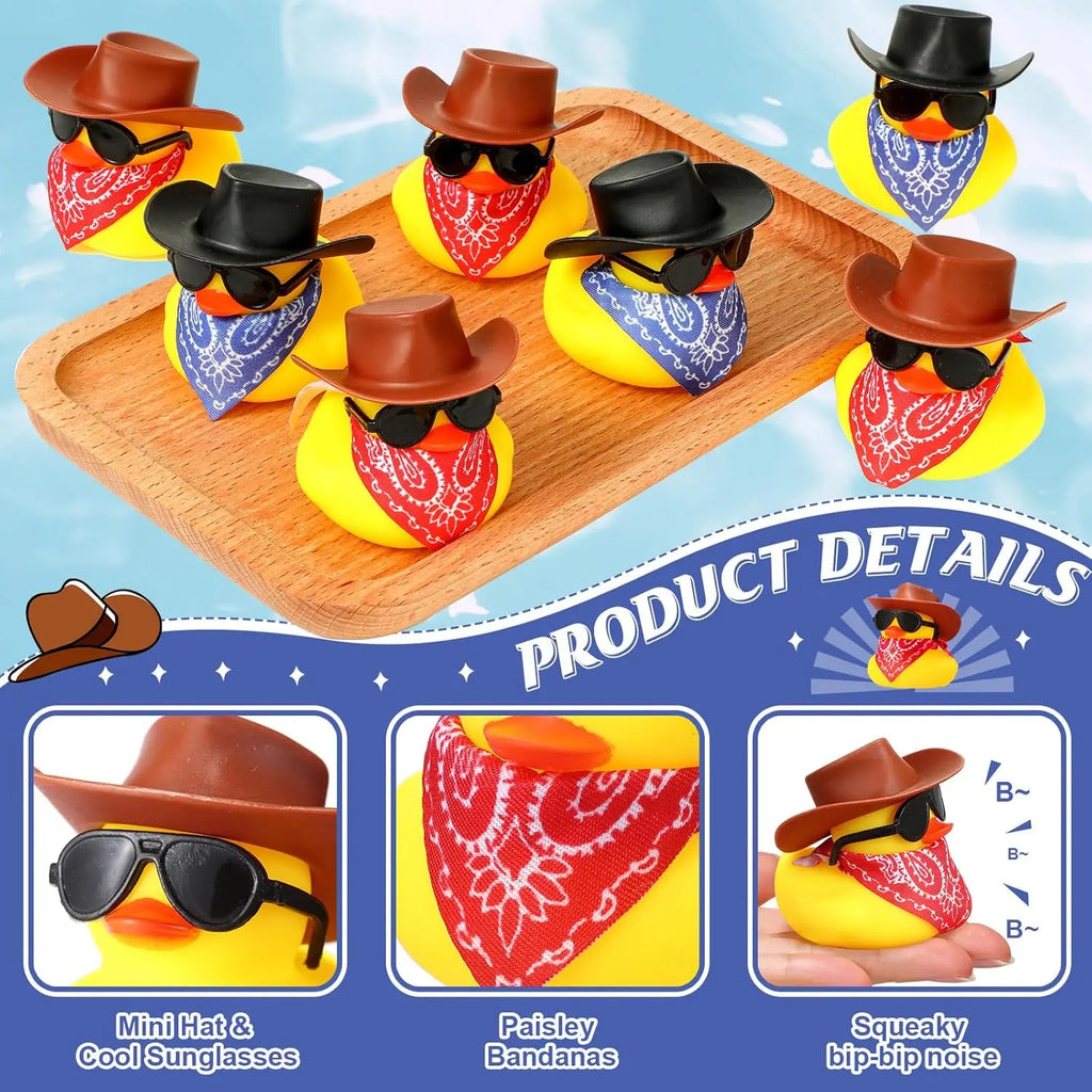 CowLost | product_id-cowboy-rubber-duck-mini-set-6-12-24-48-yellow-ducks-party-toy-for-summer-birthday-swimming-favor |2