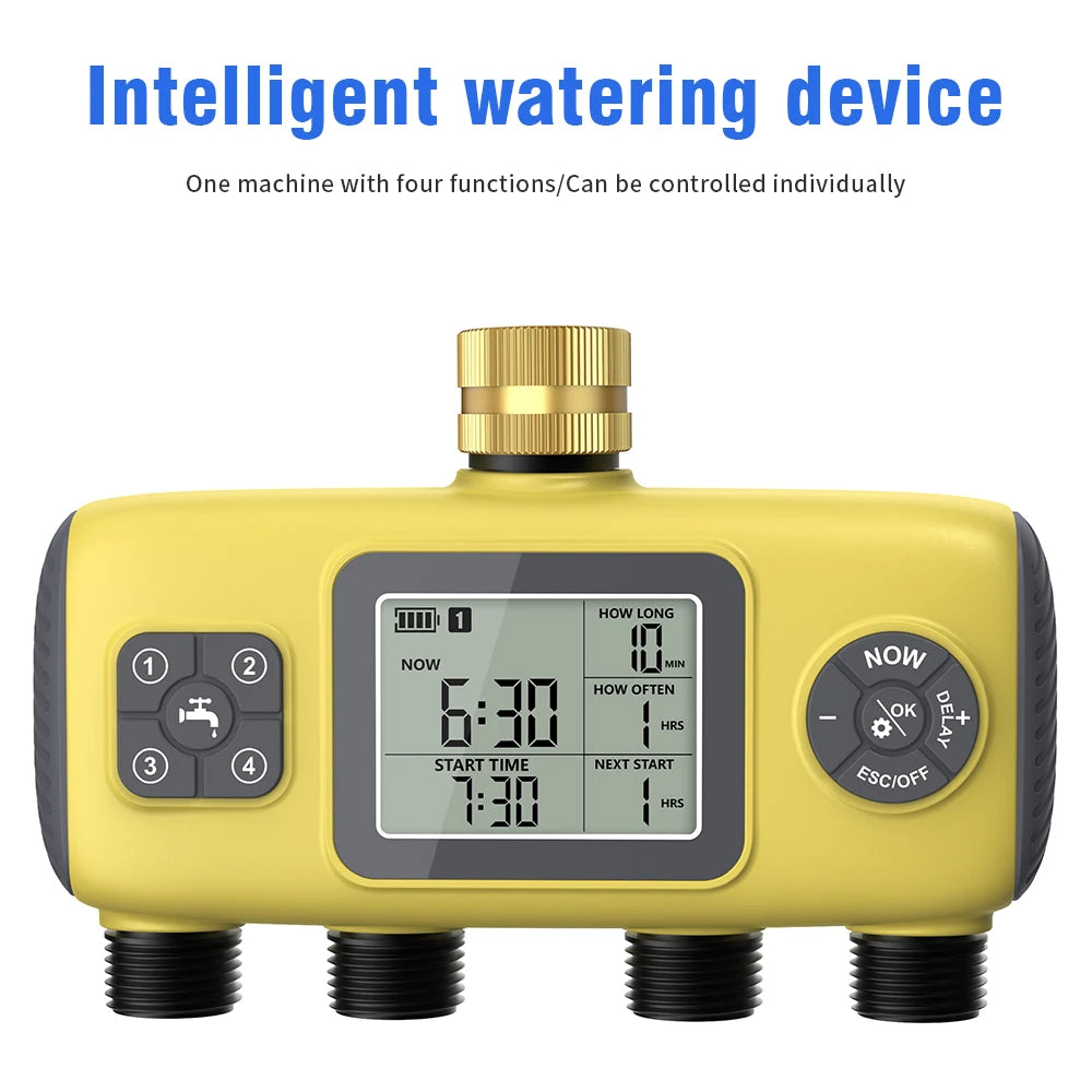4 Zone Programmable Digital Garden Irrigation Timer for Greenhouse