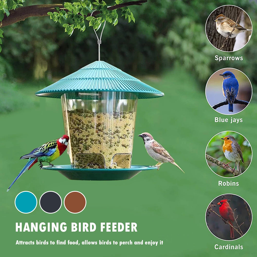 Outdoor Hanging Bird Feeder Multiple Hole Nut and Seed Dispenser Container