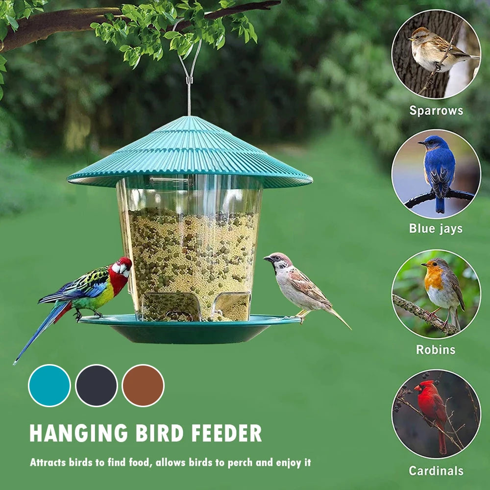 Outdoor Hanging Bird Feeder Multiple Hole Nut and Seed Dispenser Container