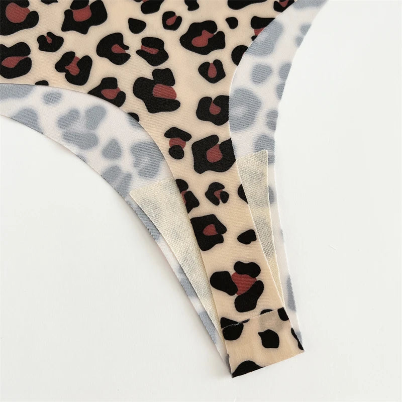 CowLost | activewear-pants-3pcs-womens-ice-silk-seamless-low-waist-leopard-thongs |19