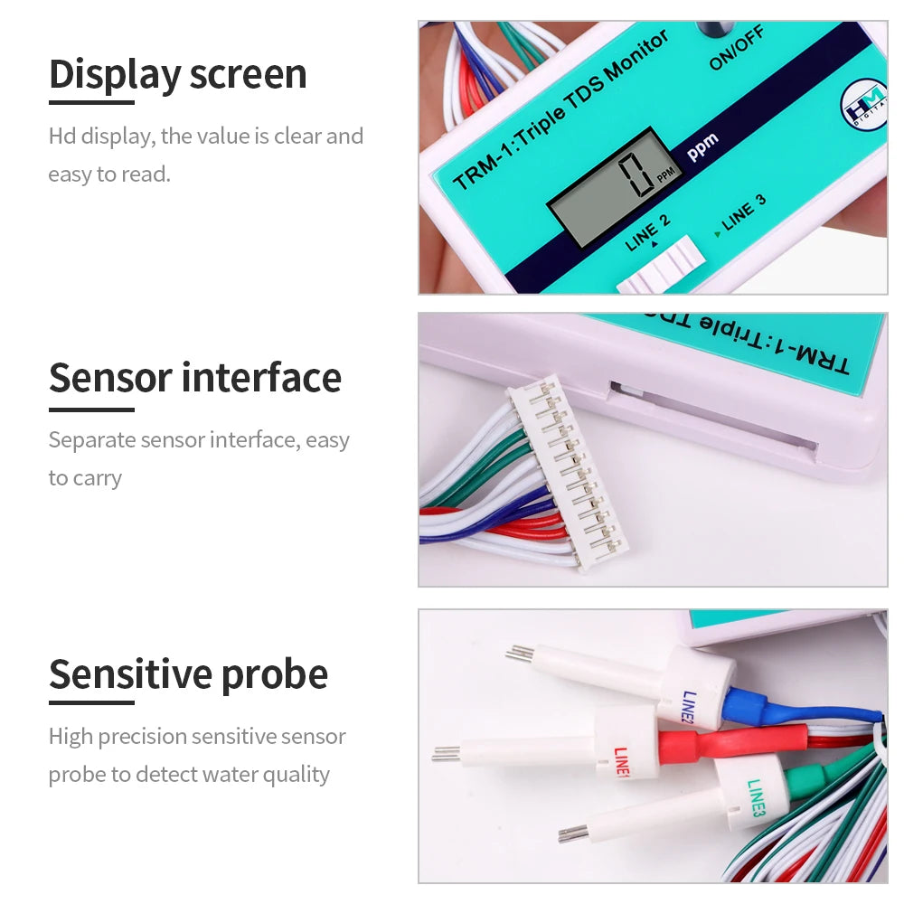 HM Digital Online Water Quality Tester LCD TDS/EC Meter PPM Detection for Pool Laboratory