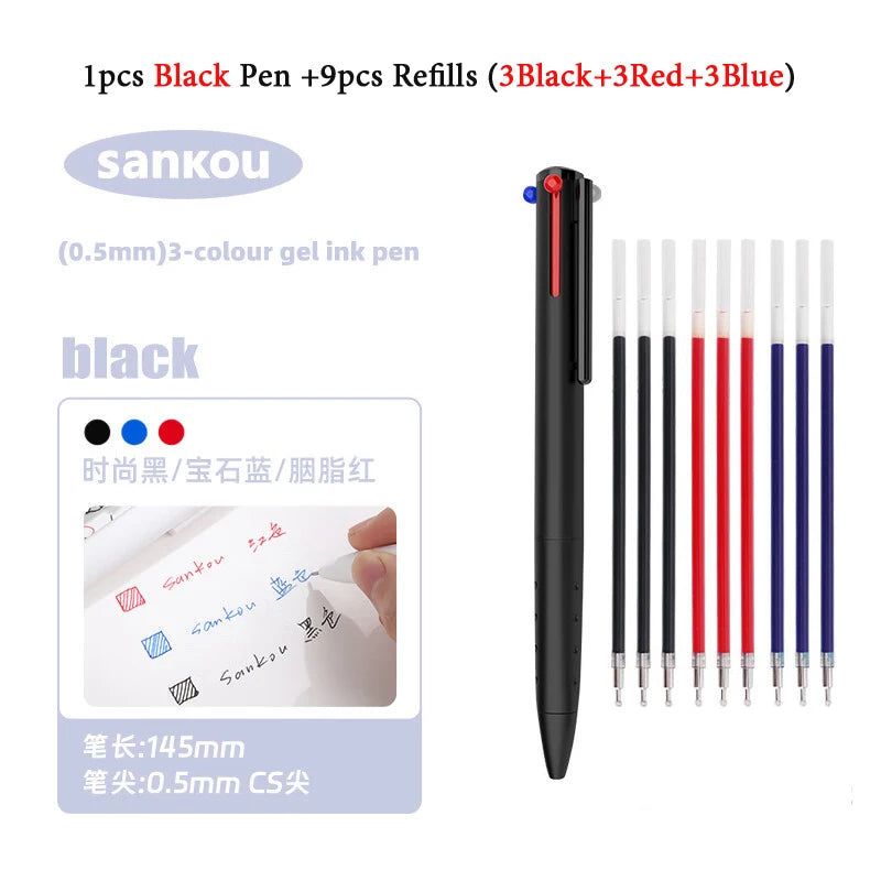 CowLost | product_id-zennyth-3-color-gel-pen-0-5mm-black-red-blue-ink-writing-supplies |15