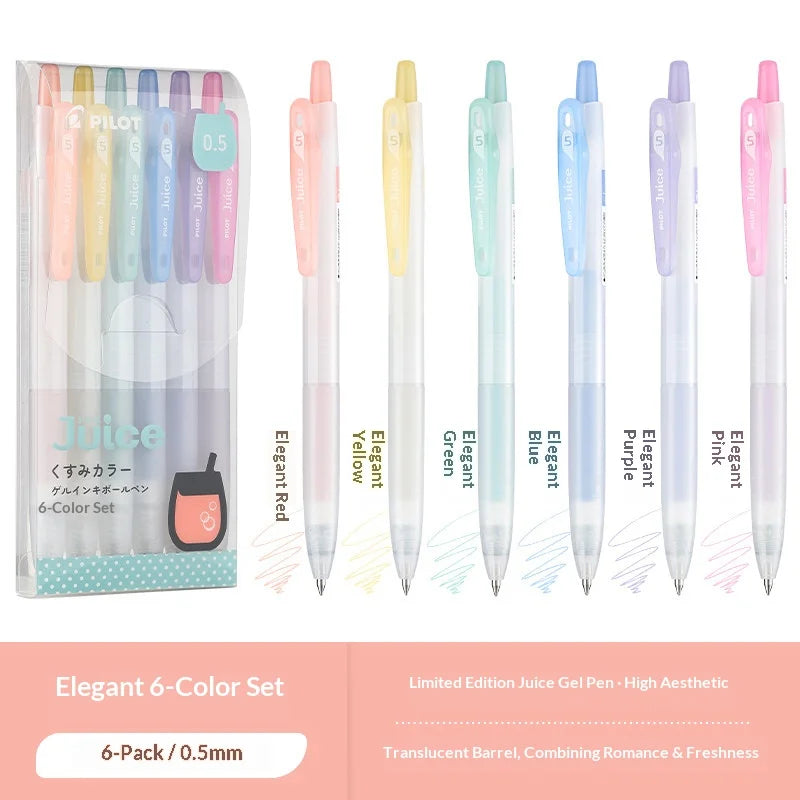 CowLost | product_id-pilot-juice-0-5mm-fine-gel-pens-soft-pastel-vintage-classics-clear-barrel-for-writing-illustration |24