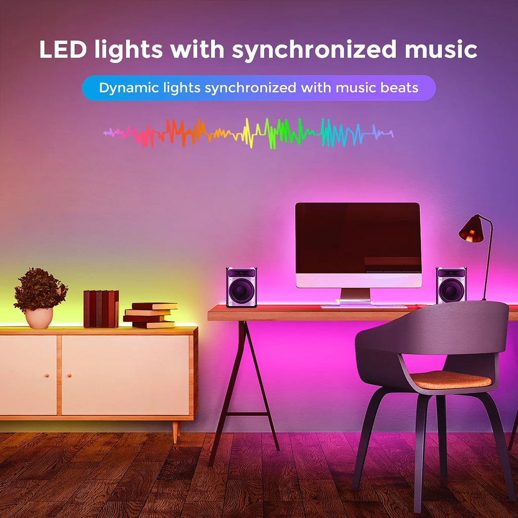 RGB LED Strip Light 40m/30m/20m/15m, Flexible 24V SMD3535, APP Control Music Sync for Room Decor