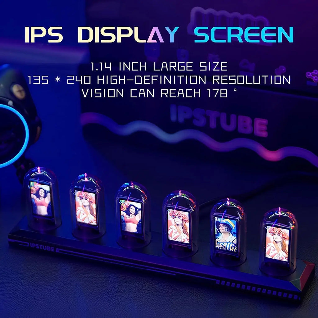 Mexllex Nixie Tube RGB Retro Digital Clock with Wi-Fi, APP Control, IPS Glow, Weather Mode