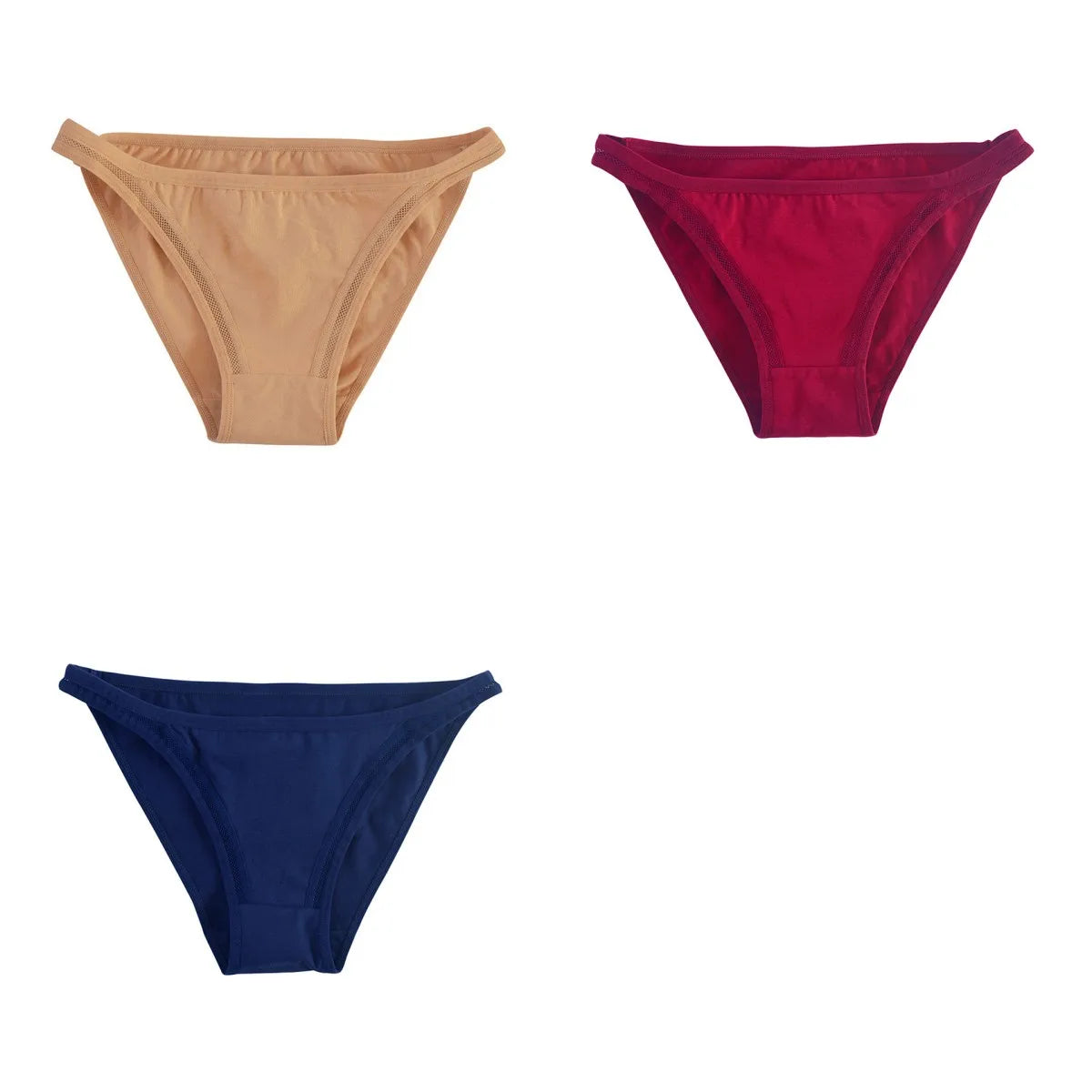 CowLost | product_id-3pcs-womens-cotton-low-rise-brazilian-briefs-with-mesh-sides-m-xl |14