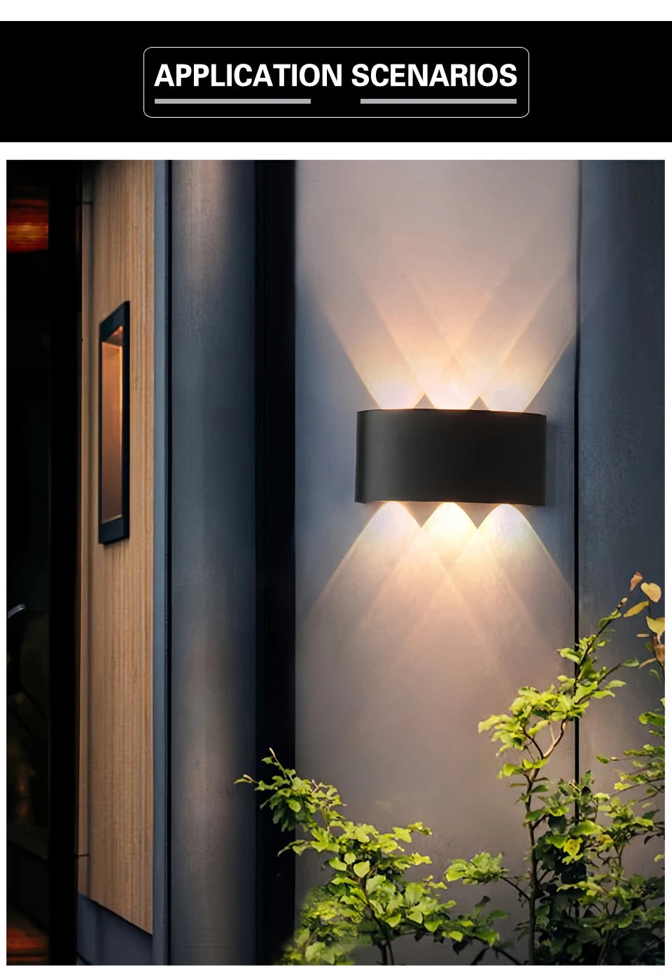 CowLost | product_id-led-wall-lamp-ip65-waterproof-up-down-light-indoor-outdoor-ac110-220v-plastic |11