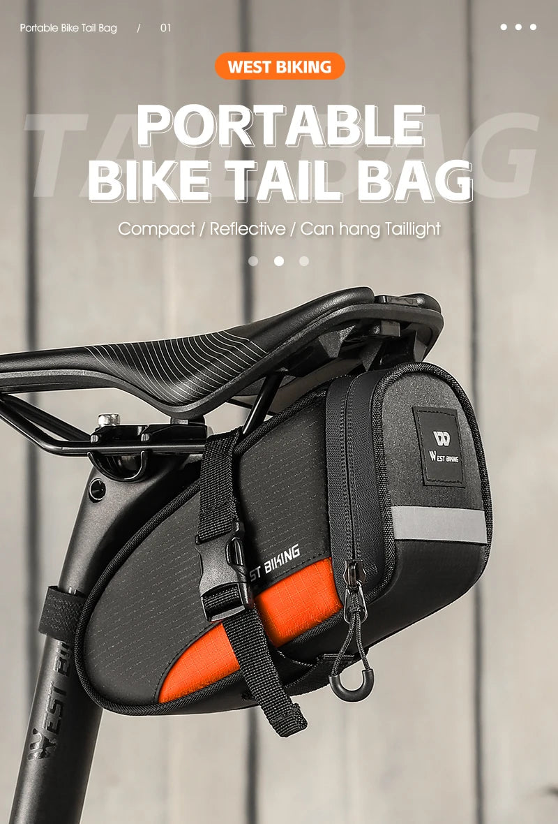 CowLost | west-biking-portable-bike-tail-bag-1-2l-reflective-cycling-bag-ultralight-waterproof |7