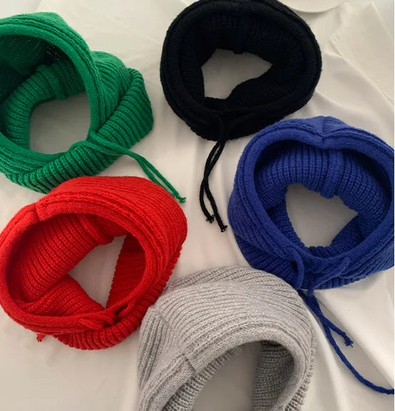CowLost | winter-womens-hats-unisex-knitted-hooded-neck-collar-cap-beanie-for-men-women |7
