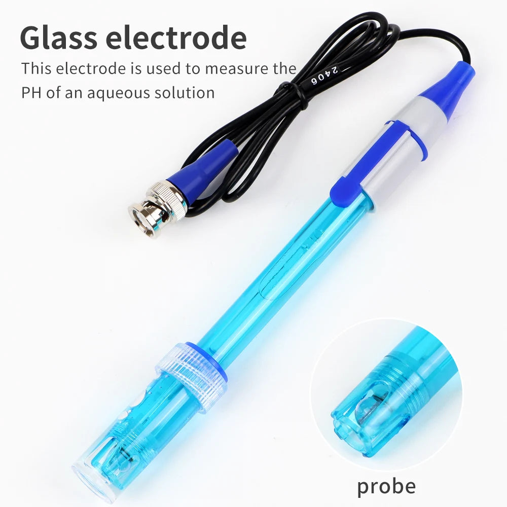PH Electrode Probe BNC Connector ORP Replacement Sensor IP65 Glass Composite for Lab Aquarium