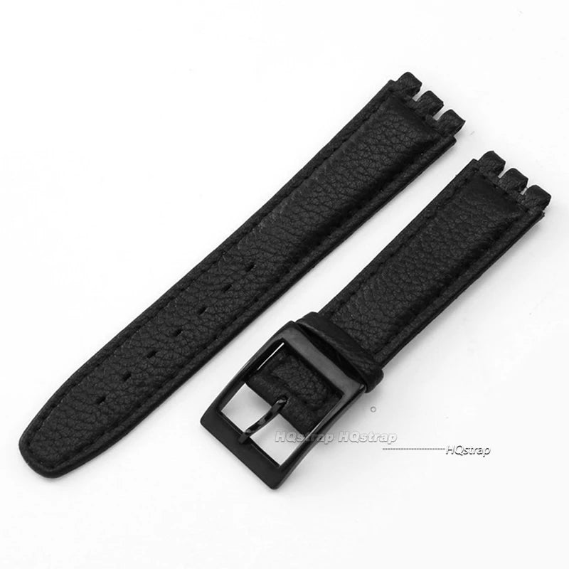 CowLost | bracelets-product_id-17mm-genuine-leather-watch-strap-for-swatch-lychee-band-brown-unisex-wristband |9