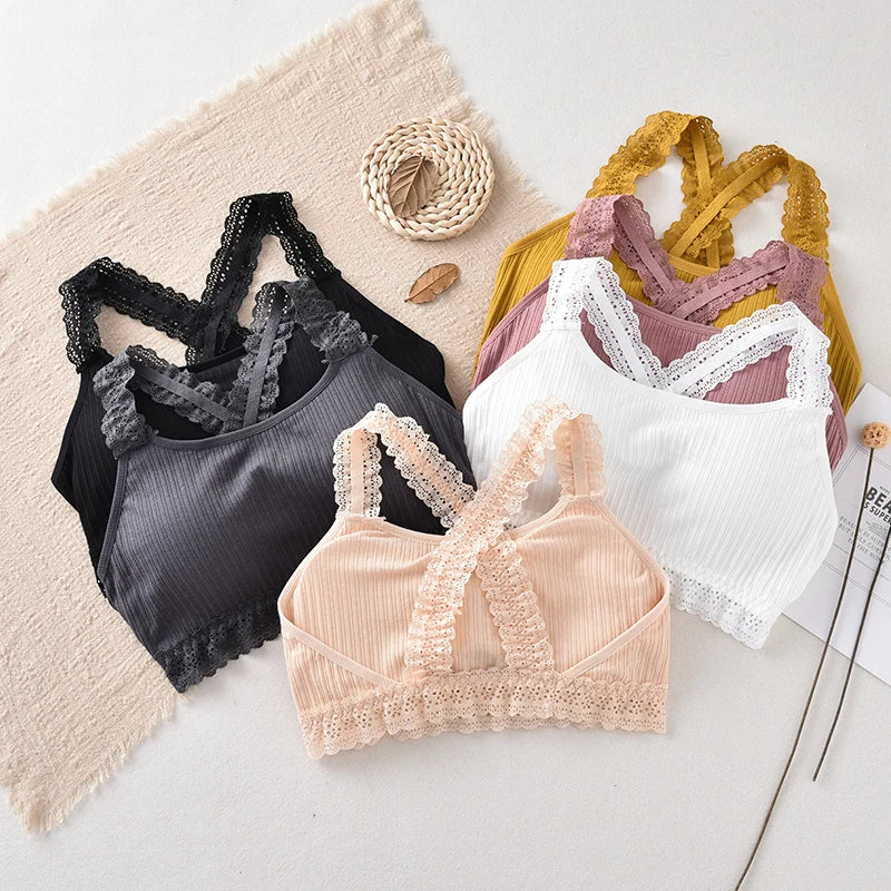 CowLost | product_id-women-s-lace-seamless-wire-free-bralette-crop-top-with-removable-pads |6