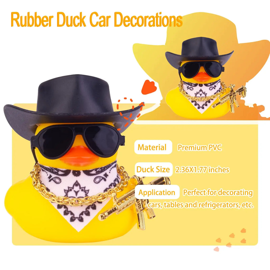 CowLost | product_id-car-rubber-duck-dashboard-decoration-with-sun-hat-and-swim-ring-necklace |2