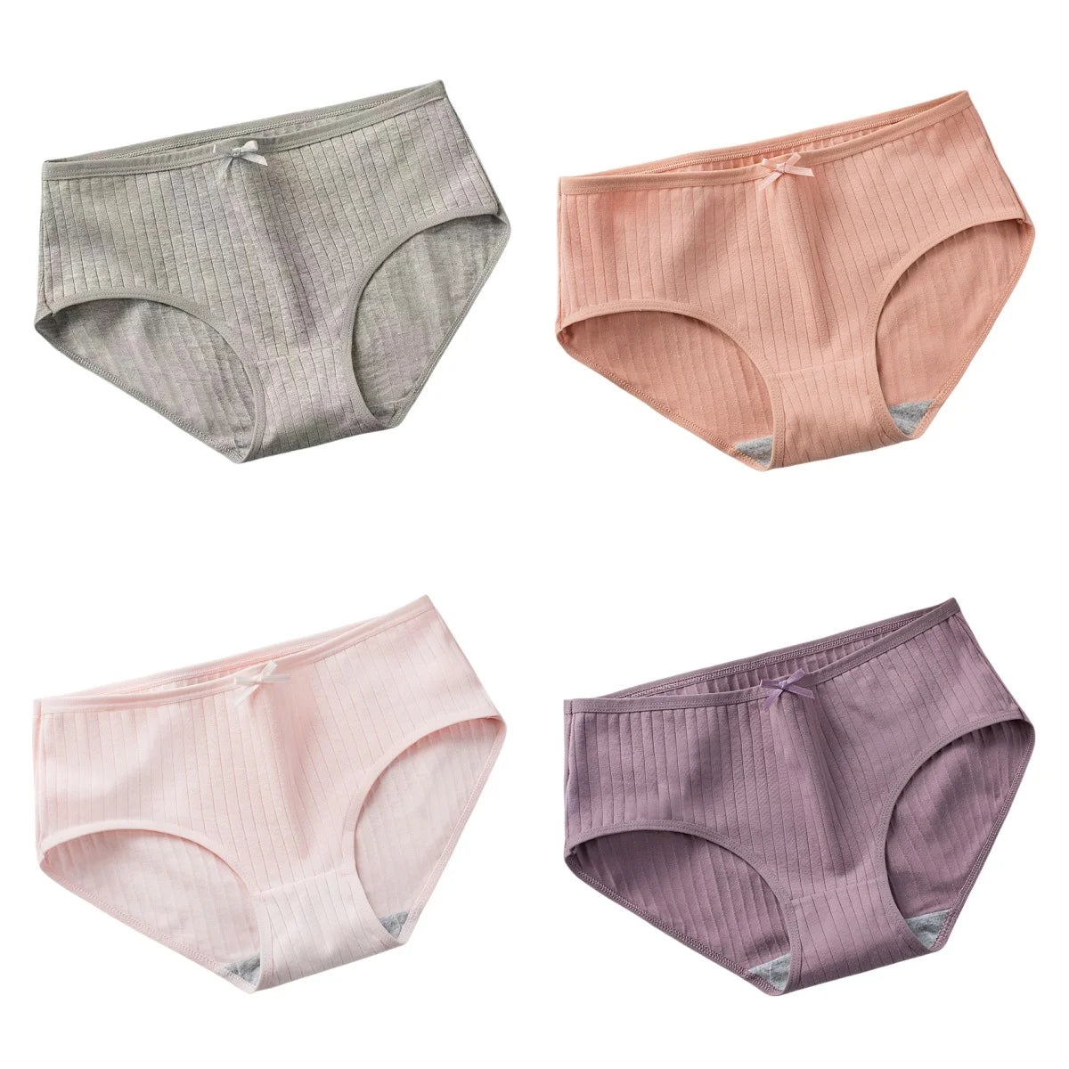 CowLost | product_id-4pcs-womens-low-waist-cotton-breathable-briefs |30