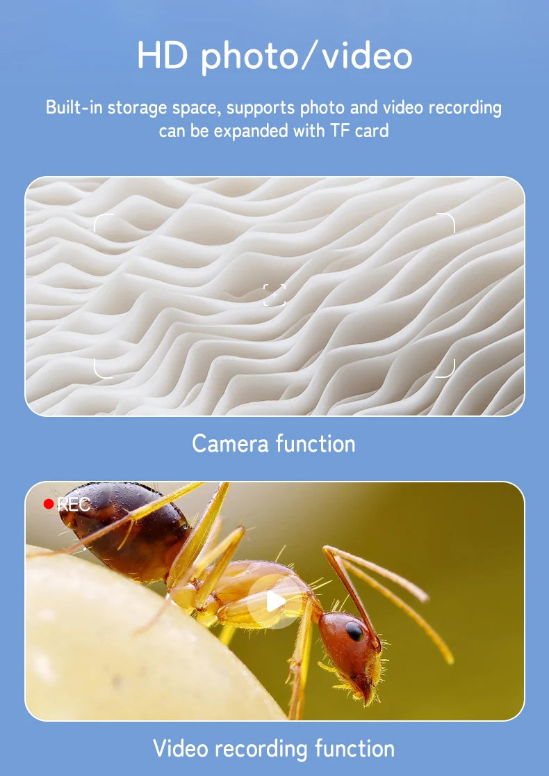 1000X Pocket Microscope for Kids with 4K 2.0" Screen