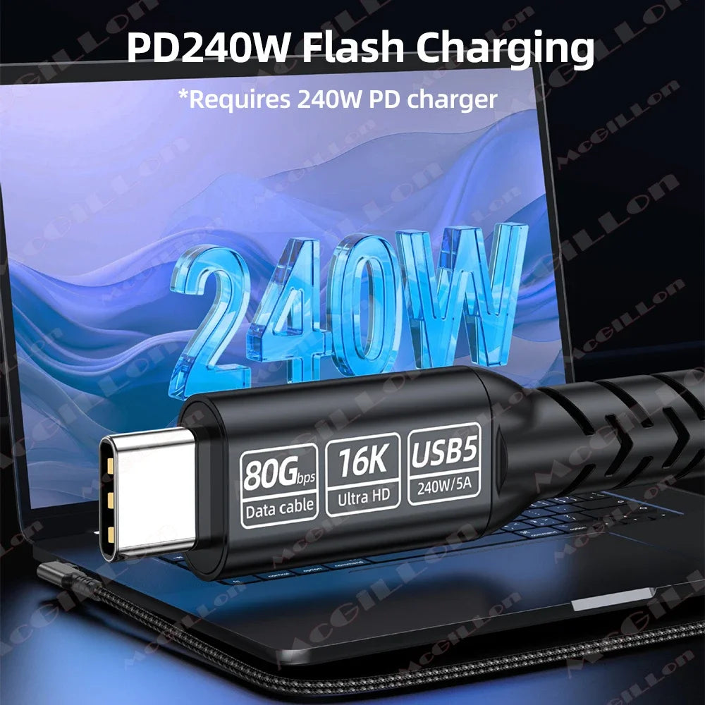 CowLost | product_id-usb-5-0-type-c-to-c-90-elbow-cable-80gbps-240w-pd-5a-fast-charging-thunderbolt-5-4-3-compatible |3