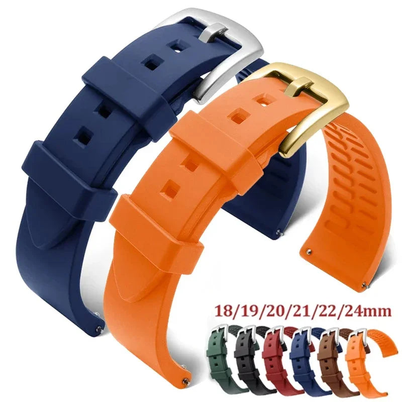 CowLost | product_id-quick-release-silicone-sports-watch-strap-18-24mm-black-green-orange-blue |1