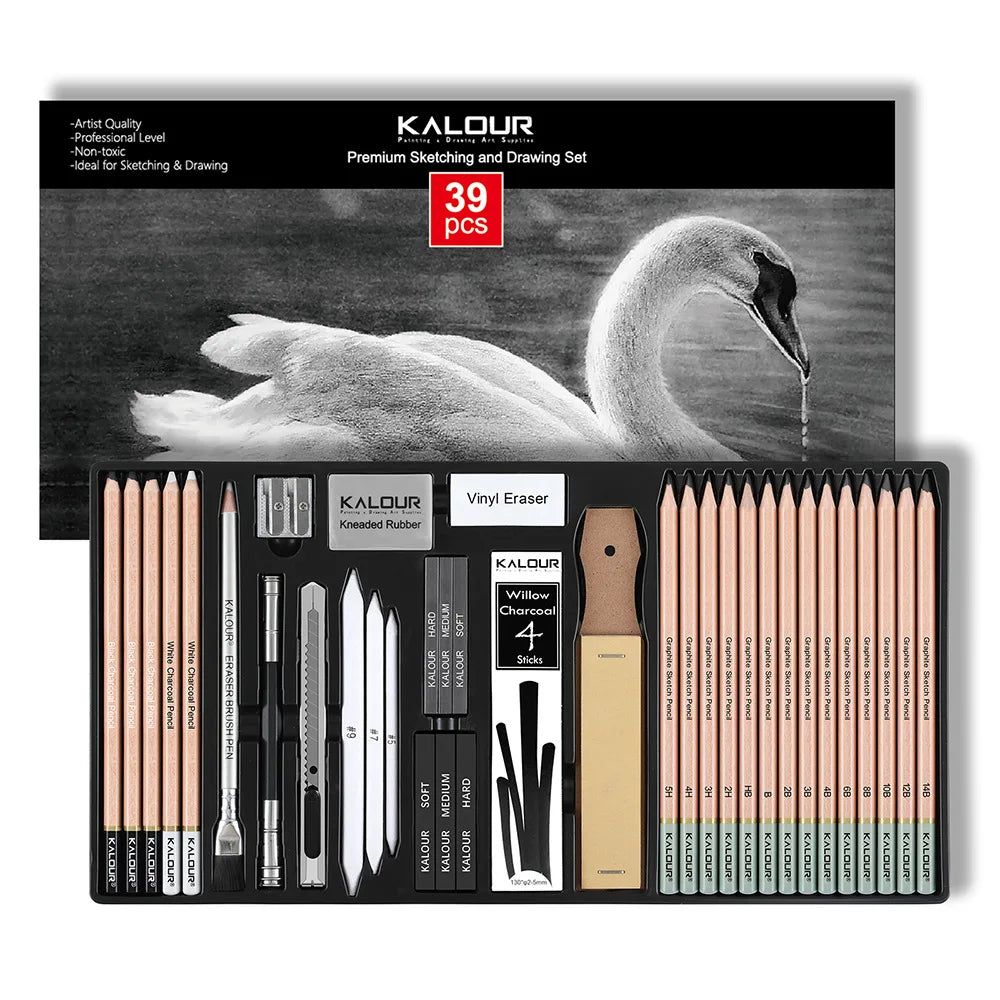 CowLost | product_id-kalour-108pcs-professional-sketching-pencil-set-with-charcoal-sticks-blending-tools-erasers |26