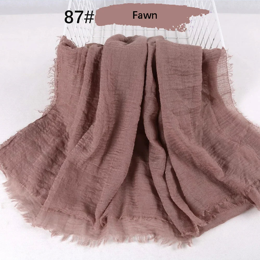 180X90CM Muslim Women Crinkle Hijab Soft Cotton Scarf