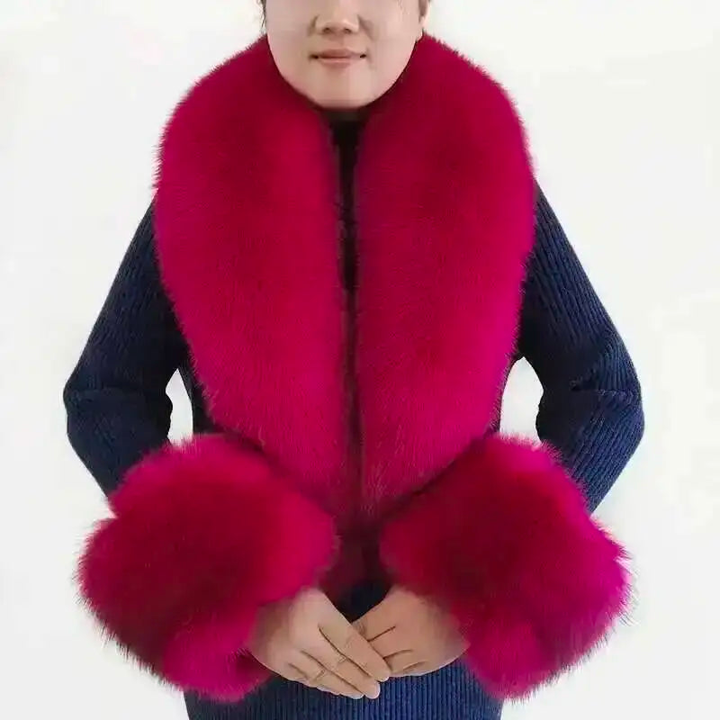 CowLost | winter-natural-fox-fur-scarf-and-cuff-set |20