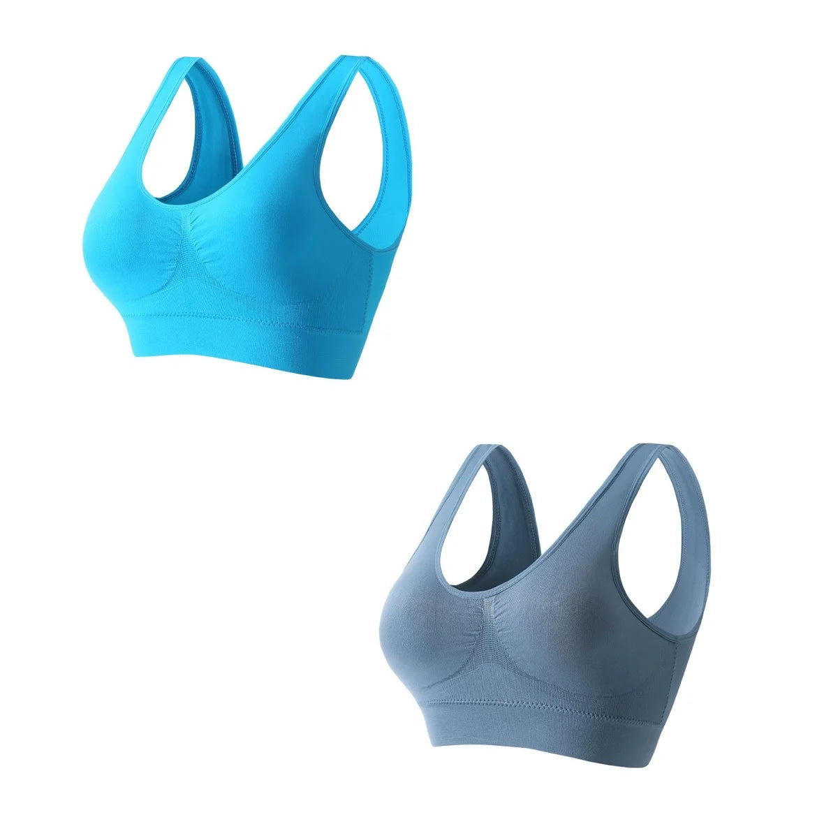 CowLost | product_id-2pcs-wireless-push-up-seamless-sports-bras-plus-size-crop-tops-for-women |13