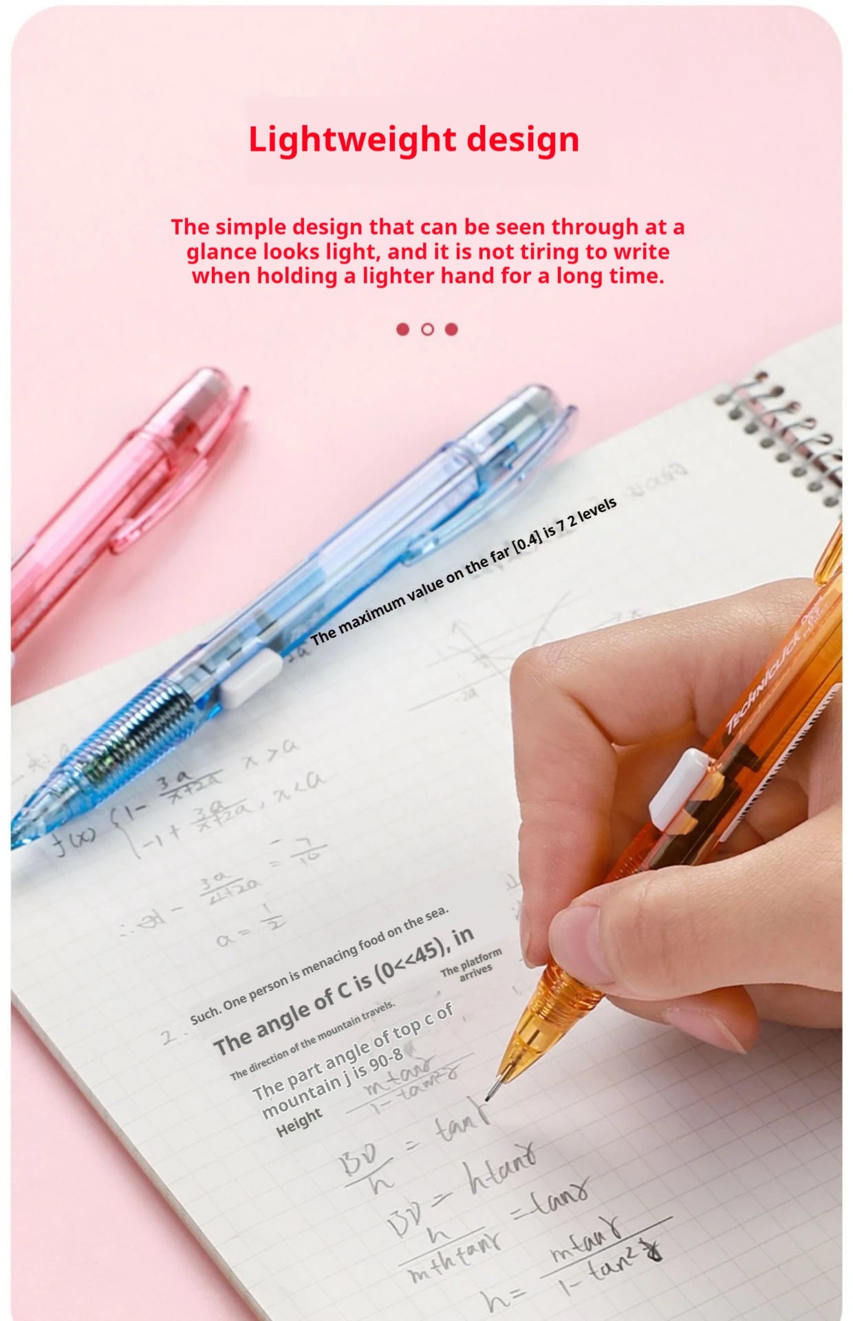 CowLost | product_id-pentel-pd105t-0-5mm-mechanical-pencil-break-resistant-lead-color-blocked-transparent-side-smooth-writing |12
