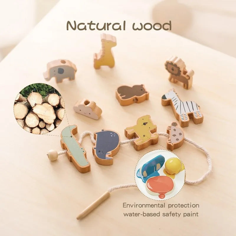 CowLost | baby-transport-accessories-baby-animal-montessori-threading-wooden-educational-toys-blocks |8
