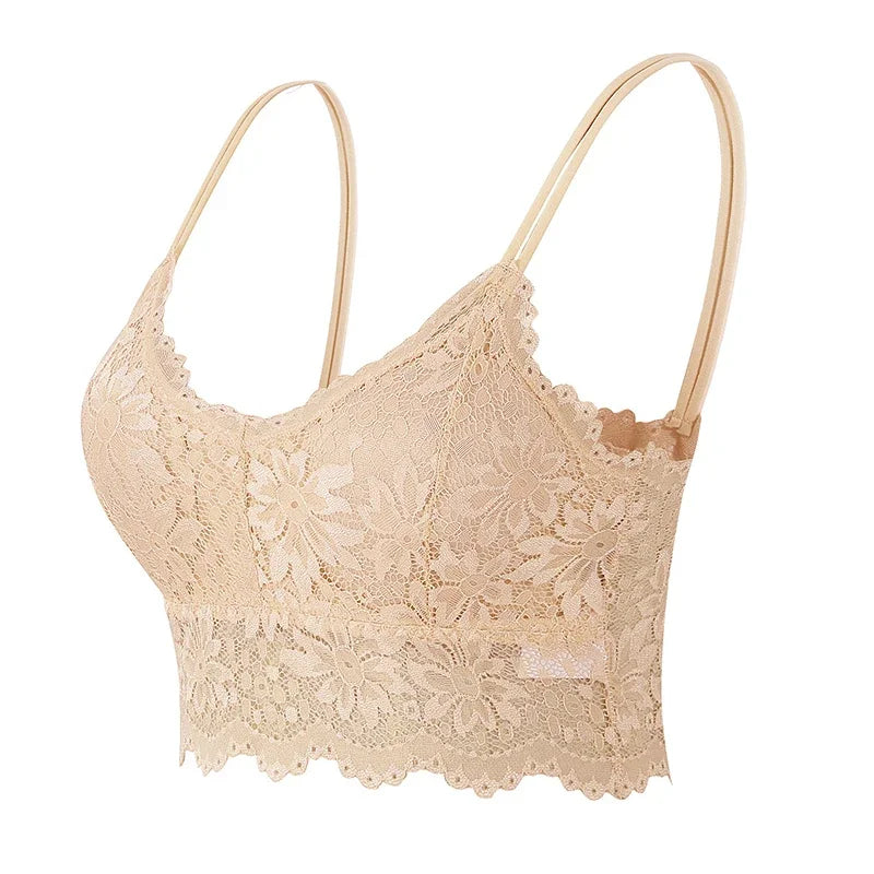 CowLost | 7-color-lace-sexy-crop-top-women-padded-camisole-bra-breathable |9