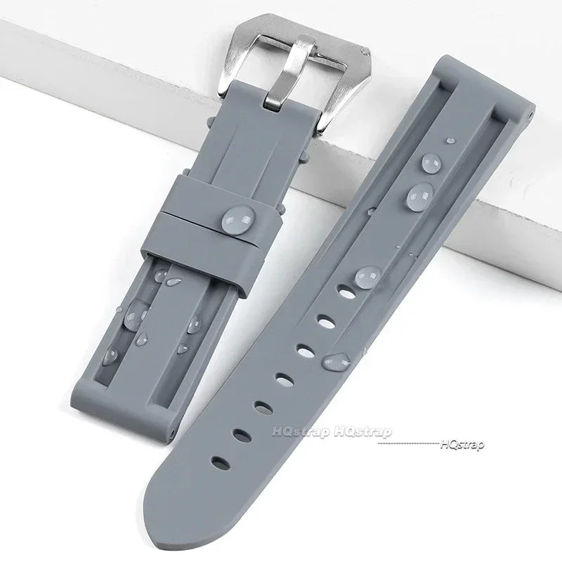 Silicone Sport Watch Band for Panerai 20-26mm Soft Rubber Replacement Strap Unisex