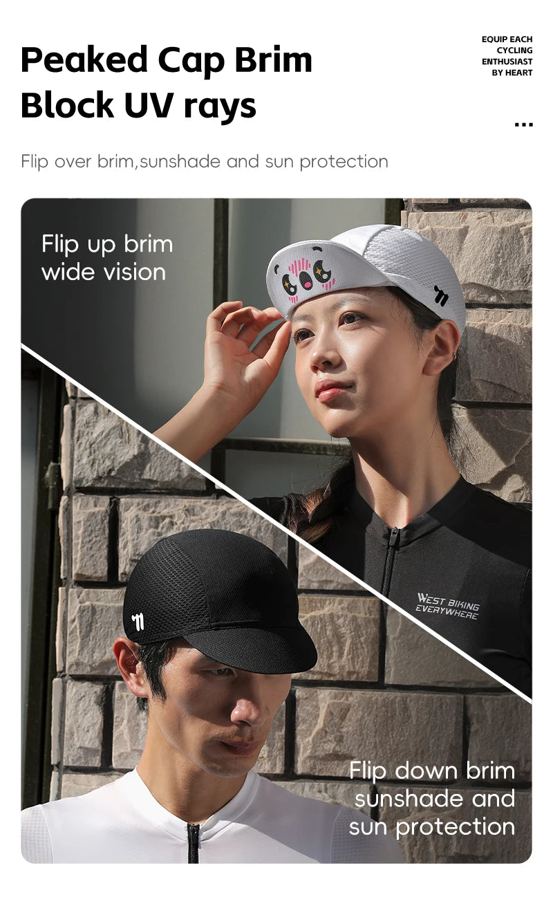CowLost | west-biking-cycling-cap-with-brim-summer-sunscreen-quick-dry-sport-hat-bicycle-hat-balaclava-unisex-breathable-hat-bike-headwear |13