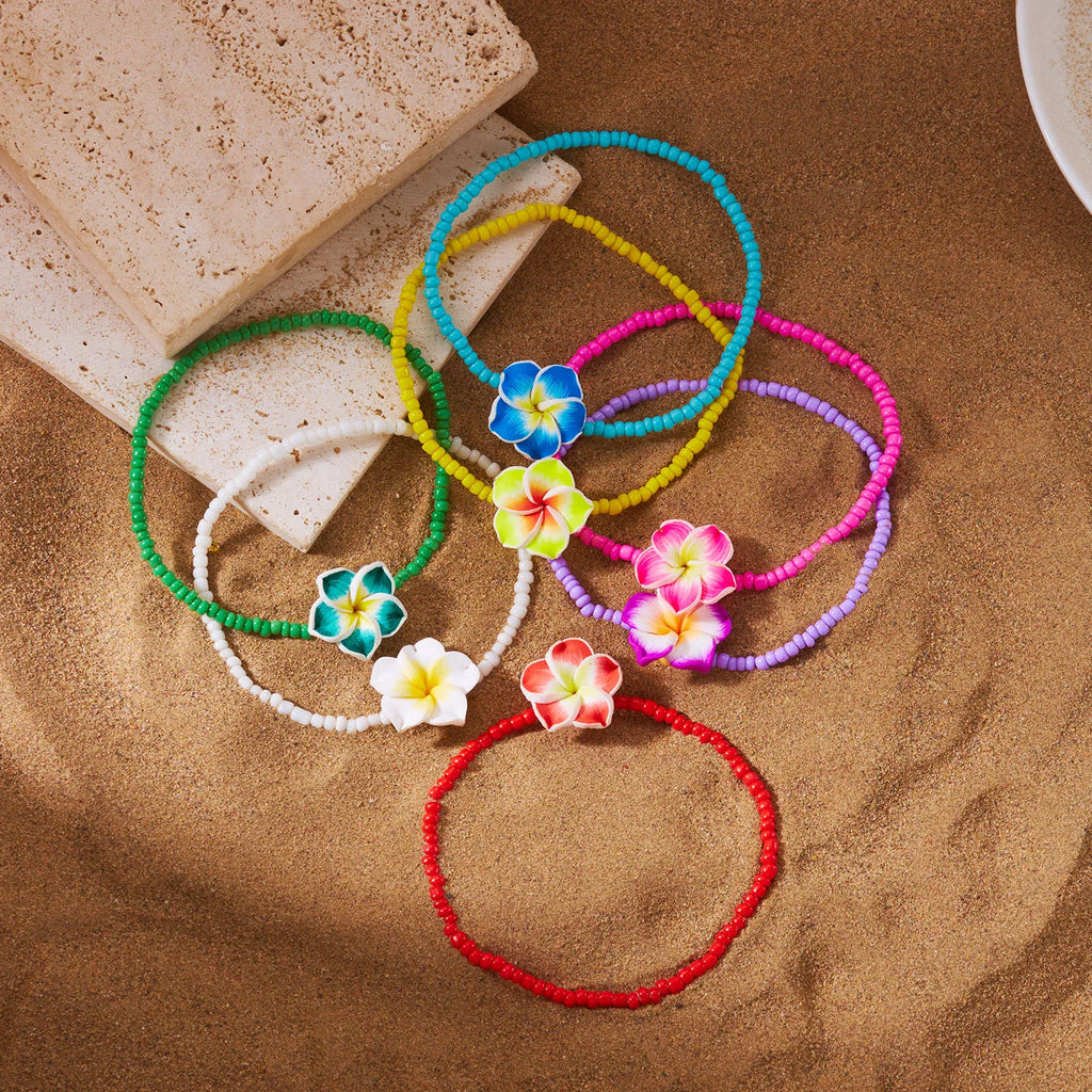 CowLost | bohemian-colorful-flower-bracelet-for-women-handmade-rice-beads-polymer-clay-flower-bracelets-girl-beach-party-daily-jewelry |4