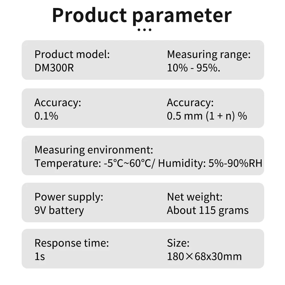 DM200 Portable Digital Multifunctional Moisture Meter for Wood, Paper, Concrete, and Meat
