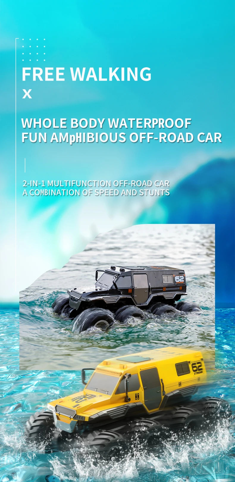 CowLost | fencing-barriers-jjrc-q137-8x8-2-4g-8wd-off-road-amphibious-remote-control-stunt-car |8