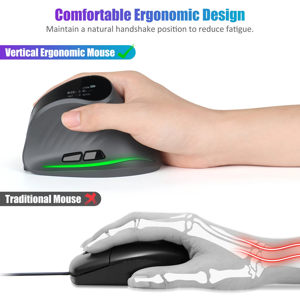 CowLost | product_id-lefon-f35c-ergonomic-vertical-wireless-bluetooth-mouse-4000dpi-oled-screen-for-pc-laptop |6