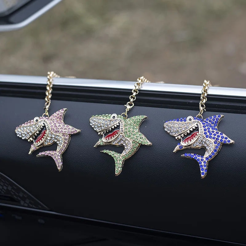 CowLost | product_id-alloy-shark-metal-car-rearview-mirror-pendant-hanging-ornament |3
