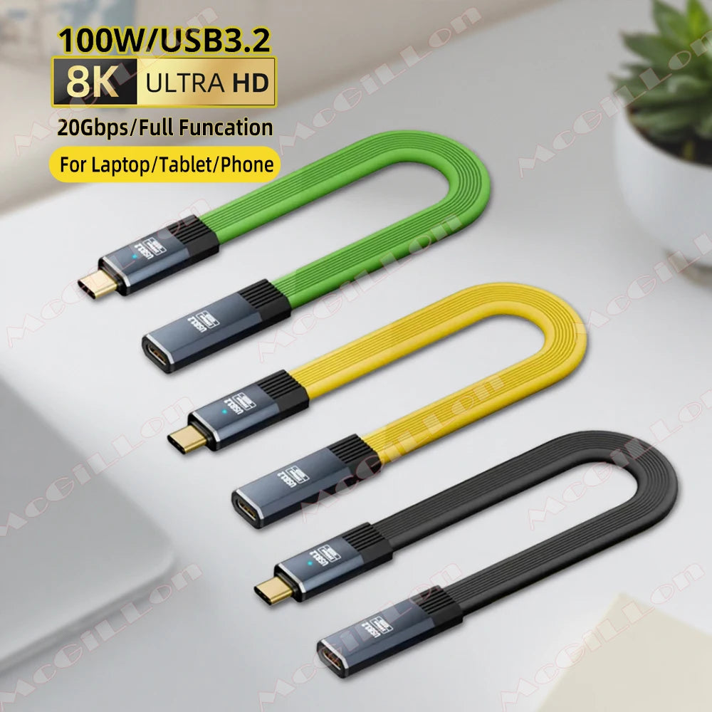 CowLost | product_id-pd-100w-usb-c-to-usb-c-extension-cable-20gbps-usb-3-2-for-iphone-16-huawei-xiaomi-switch |1