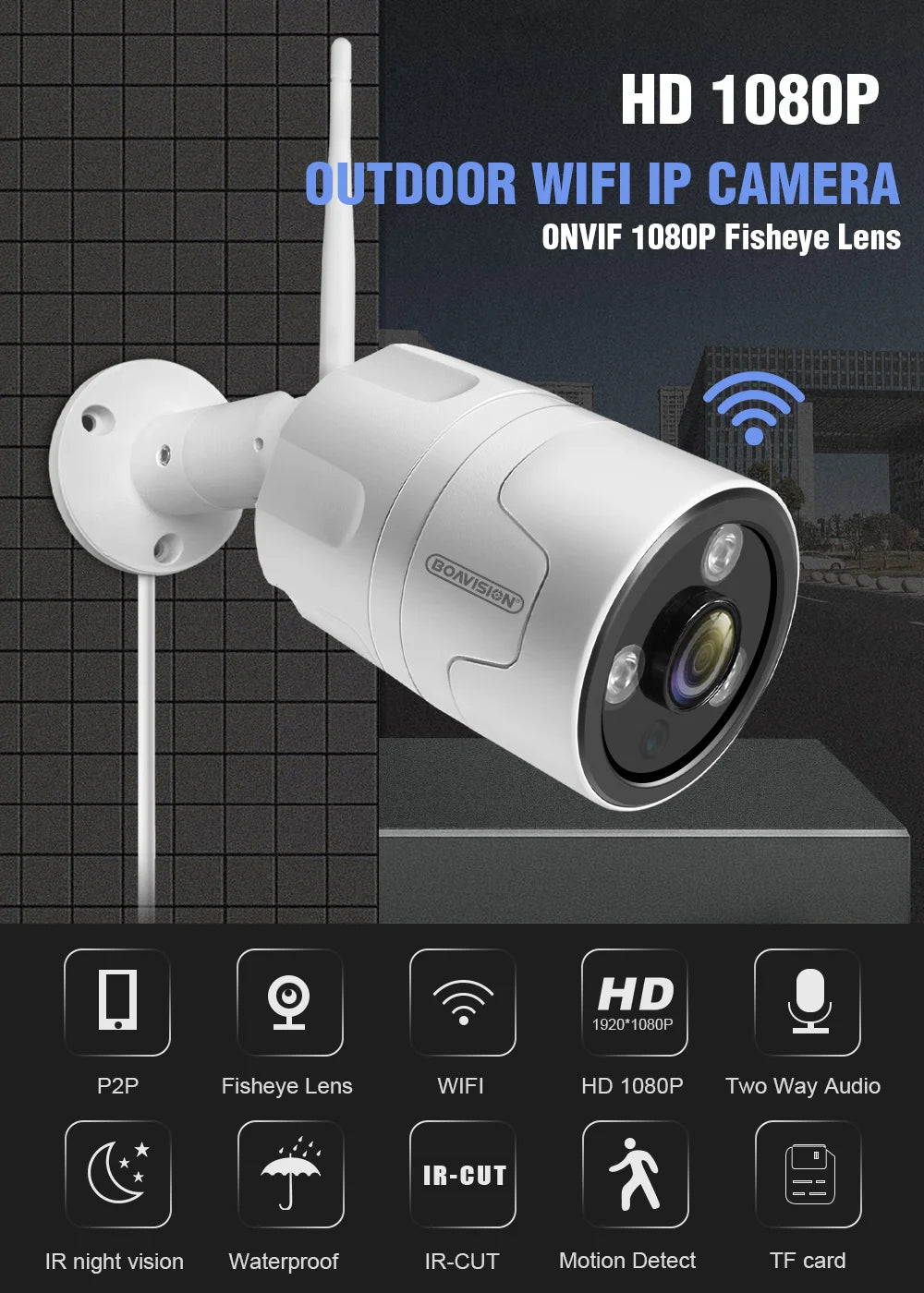 CowLost | hd-2mp-5mp-8mp-bullet-ip-camera-wifi-wireless-security-cctv-camera-fisheye-lens-180-degrees-view-ir-20m-outdoor-p2p-app-camhipro |7