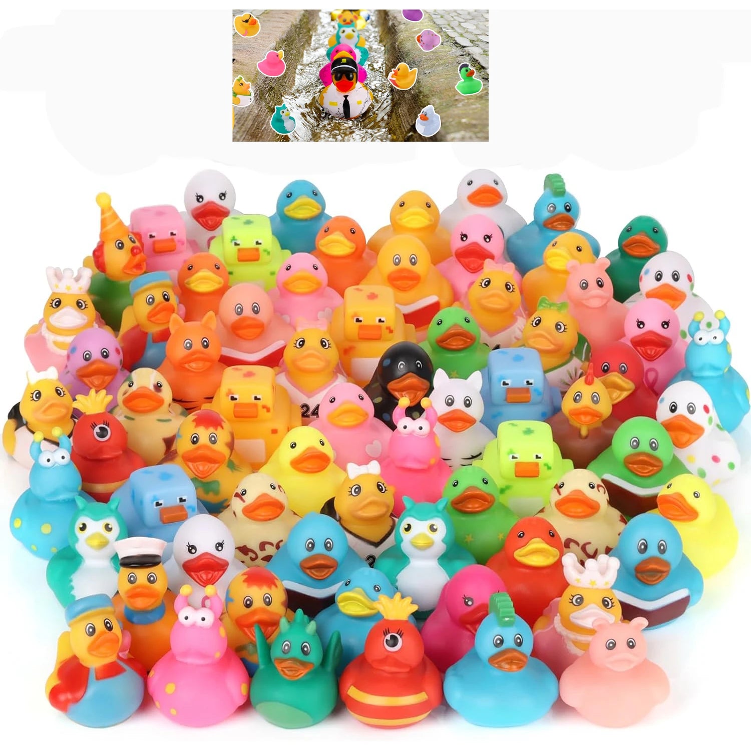 CowLost | product_id-10-100pcs-rubber-duck-bulk-floater-toy-for-jeep-ducking-party-favors |1