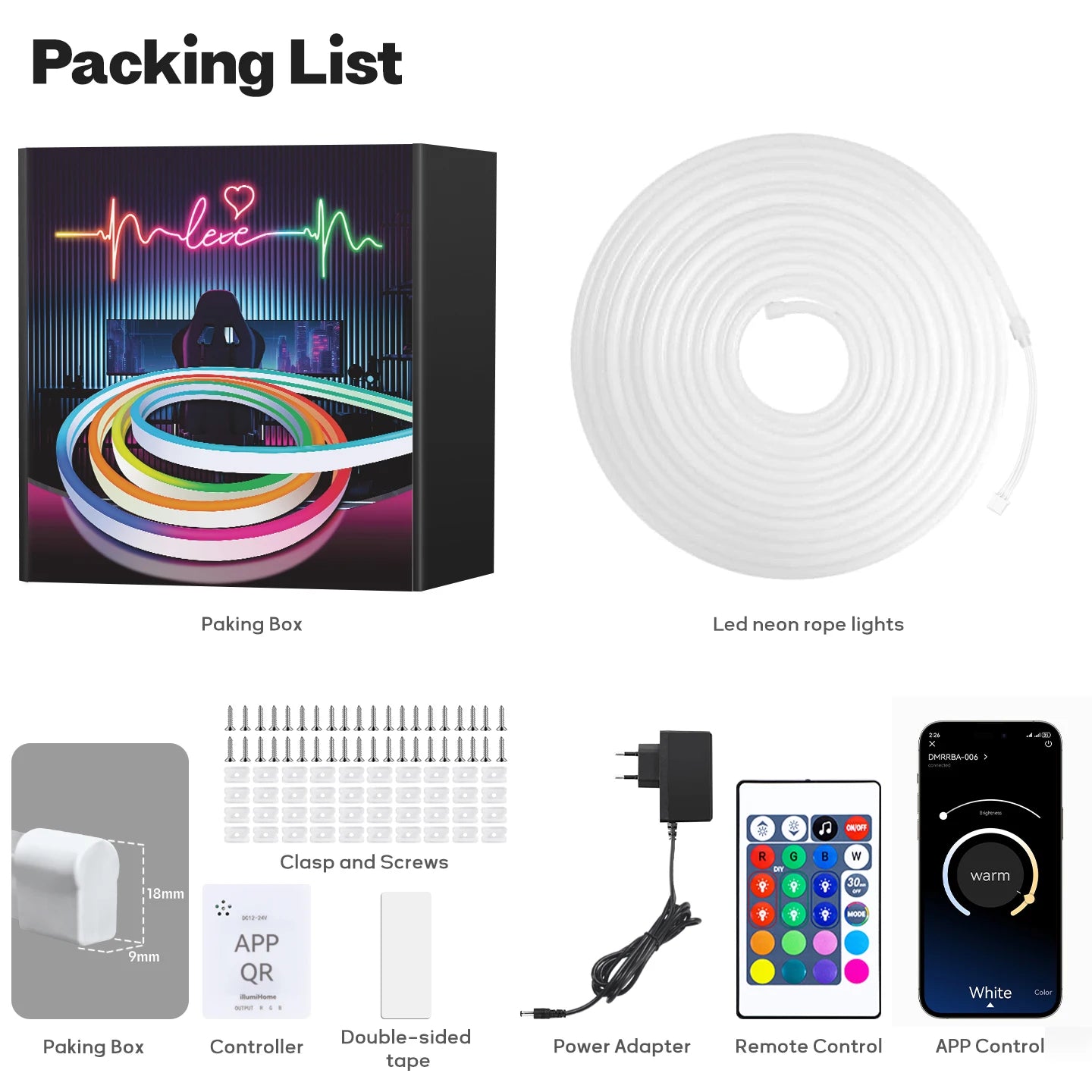 40M/30M RGB LED Neon Rope Lights, Music Sync, App & Remote Control, Waterproof Indoor Outdoor