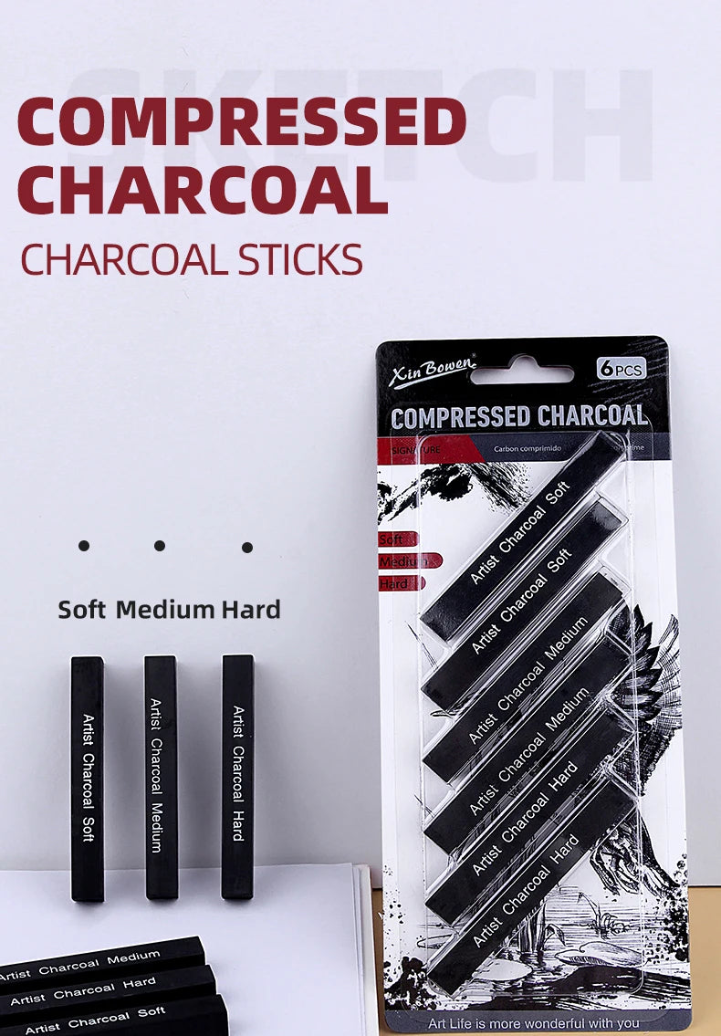 CowLost | graphite-sketch-wood-carbon-strip-set-art-student-painting-charcoal-pencil |7