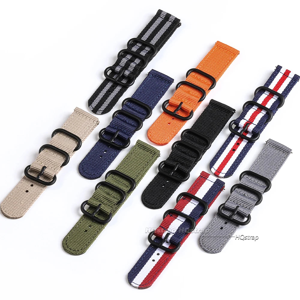 Woven Nylon Sport Watch Strap 18mm-24mm for Seiko, Amazfit, Samsung Galaxy 4/5/6