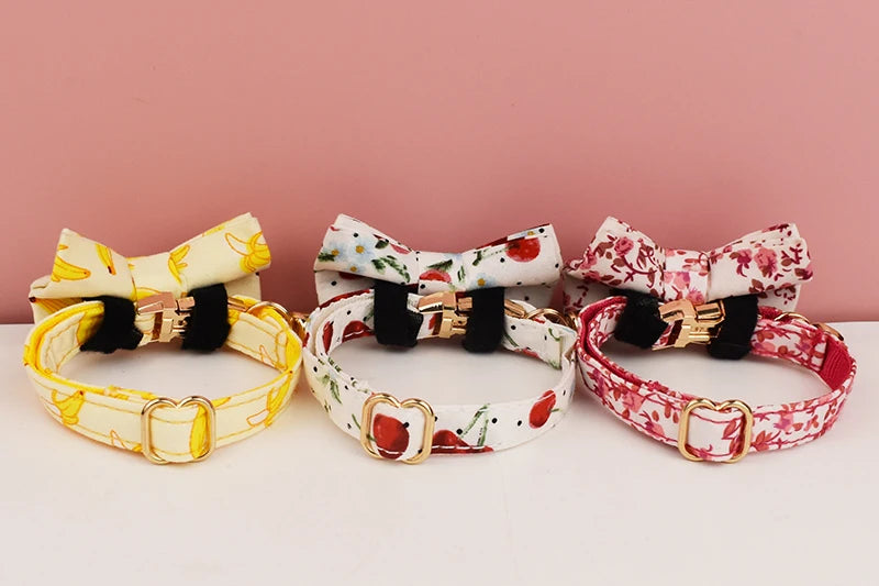 CowLost | cat-furniture-adjustable-cat-collar-with-bowknot-and-safety-release |10