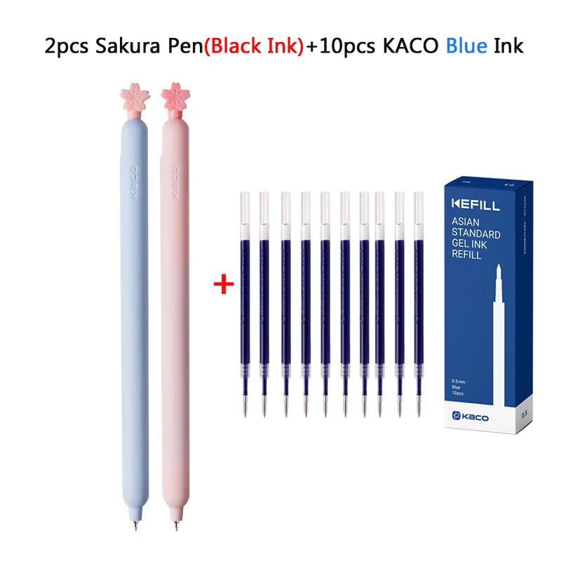 CowLost | product_id-kaco-popup-sakura-0-5mm-black-gel-pen-2-pack-quick-drying-for-school-office |10